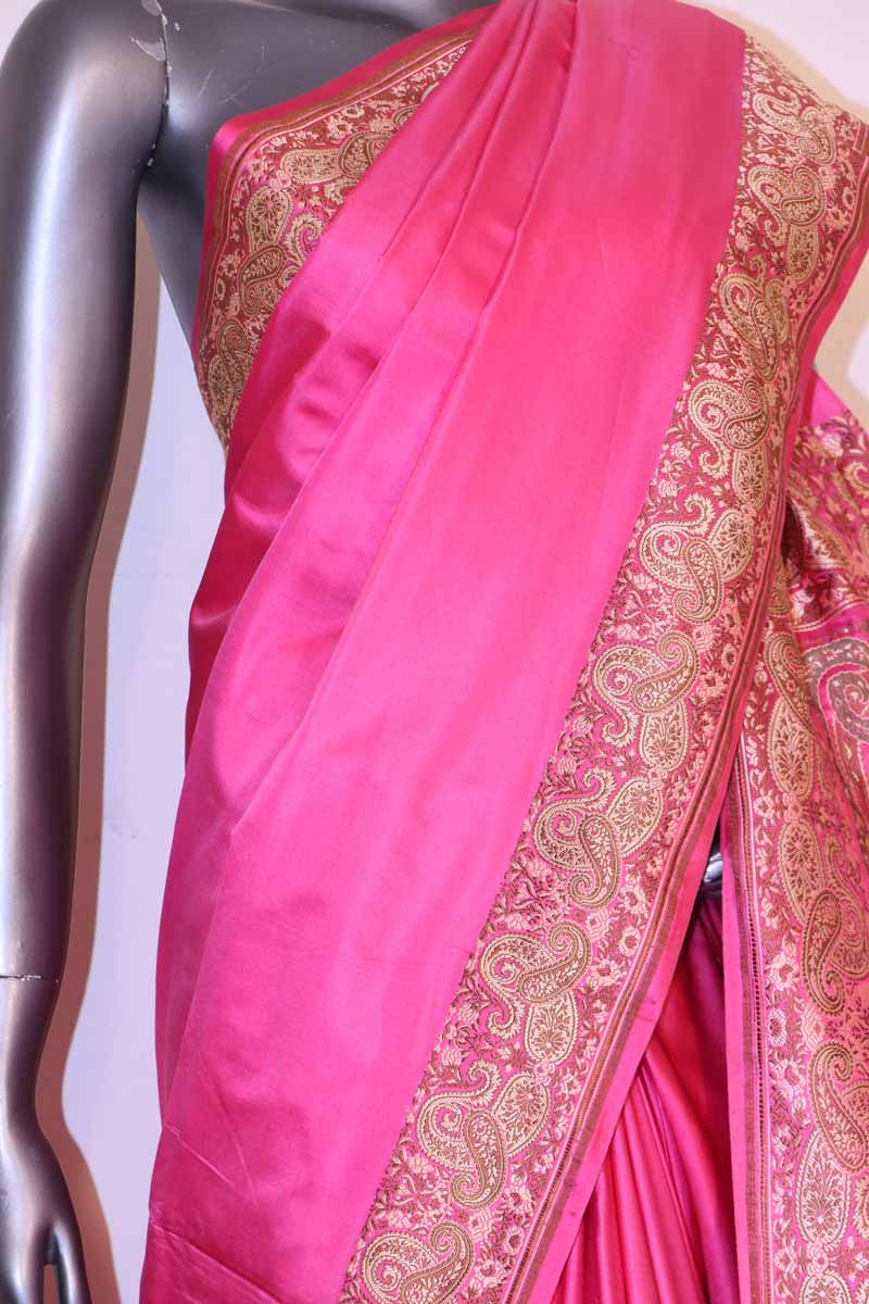 Exquisite Handloom Satin Valkalam Banarasi Silk Saree AI202527